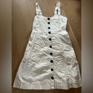 Madewell White Linen Cotton Button-Down Dress